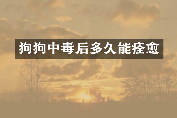 狗狗中毒后多久能痊愈