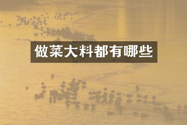 做菜大料都有哪些