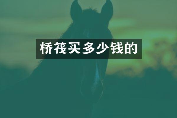 桥筏买多少钱的