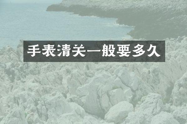 手表清关一般要多久