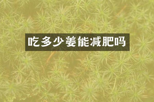 吃多少姜能减肥吗