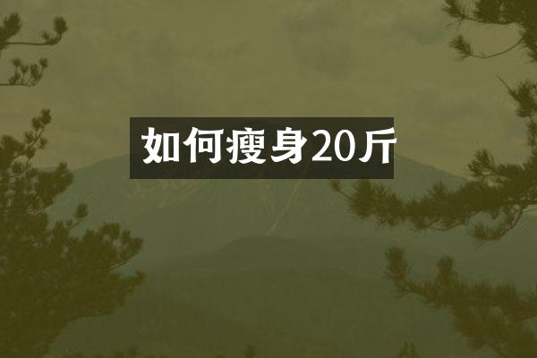 如何瘦身20斤