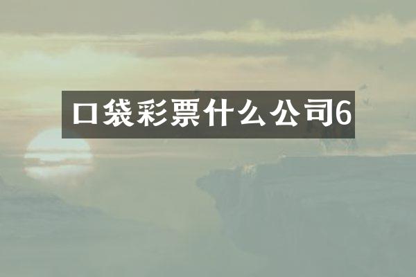 口袋彩票什么公司6