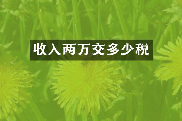 收入两万交多少税