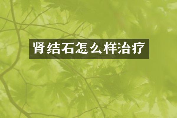 肾结石怎么样治疗
