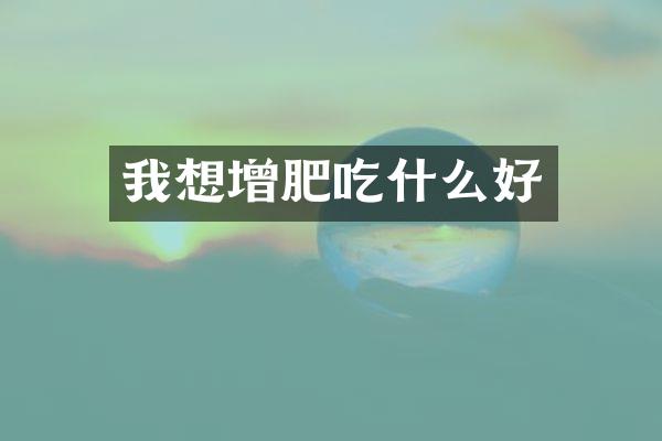 我想增肥吃什么好