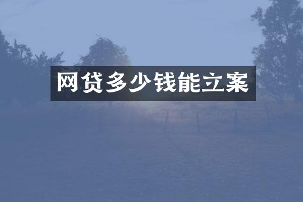 网贷多少钱能立案