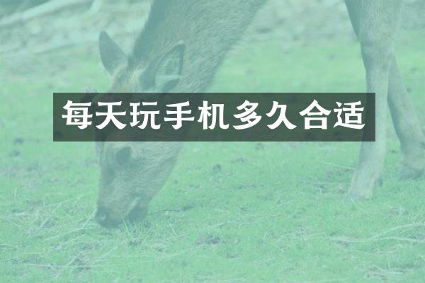 每天玩手机多久合适