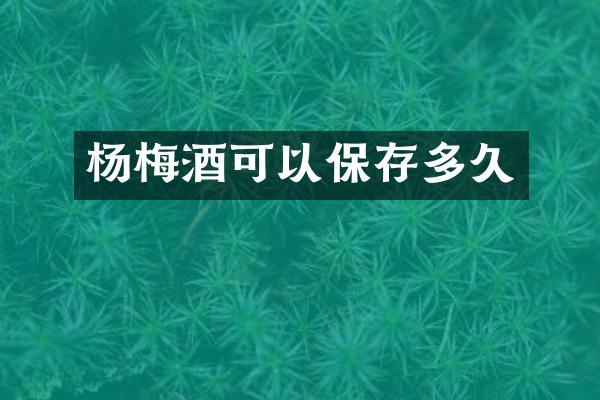 杨梅酒可以保存多久