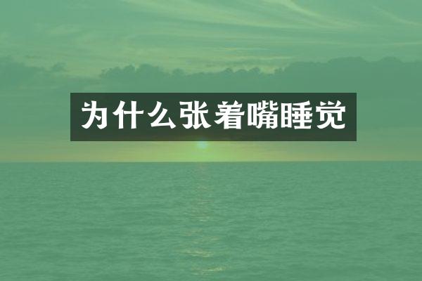 为什么张着嘴睡觉