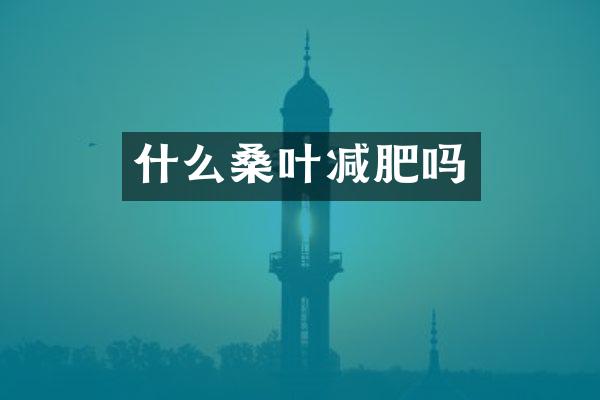 什么桑叶减肥吗