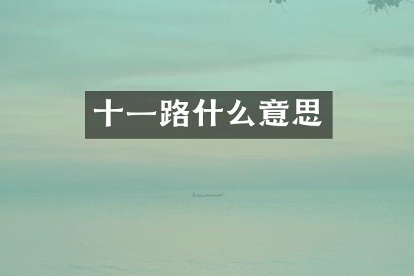十一路什么意思