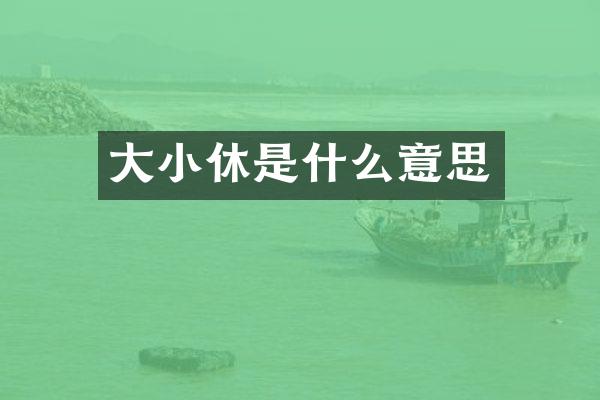 大小休是什么意思