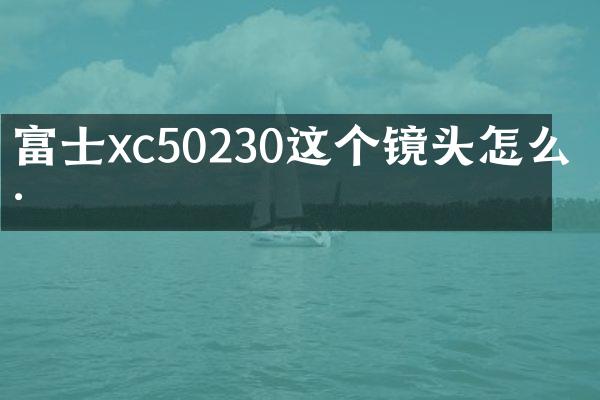 富士xc50230这个镜头怎么样