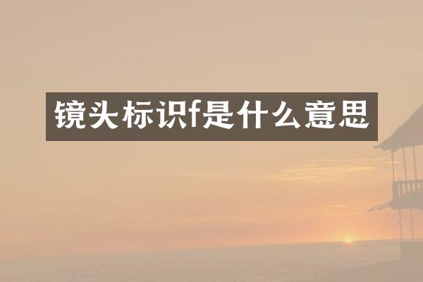 镜头标识f是什么意思