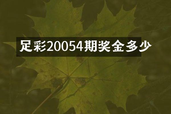 20054期奖金多少