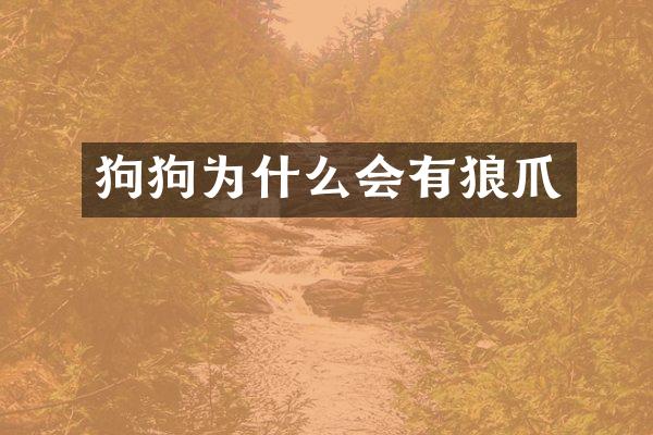 狗狗为什么会有狼爪