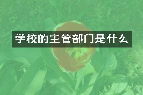 学校的主管部门是什么