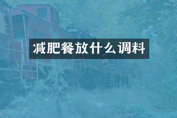 减肥餐放什么调料