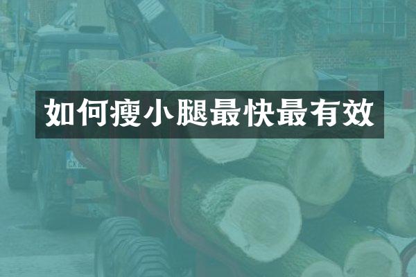 如何瘦小腿最快最有效