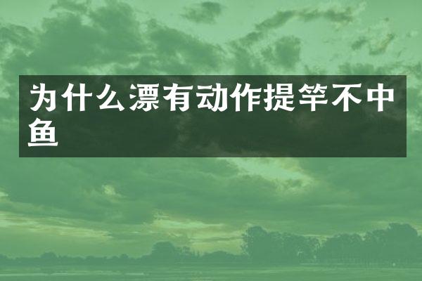 为什么漂有动作提竿不中鱼