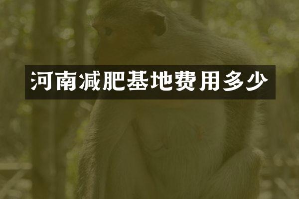 河南减肥基地费用多少