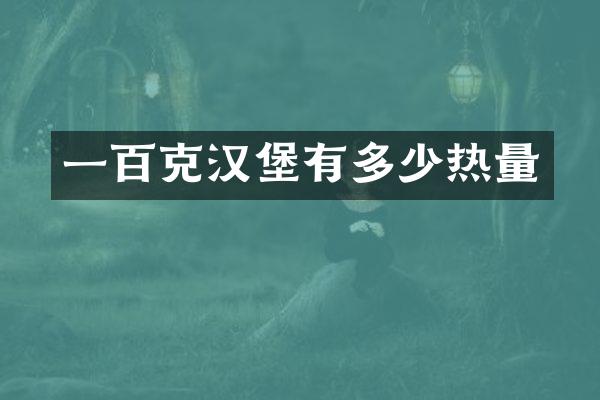 一百克汉堡有多少热量