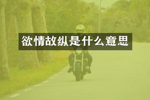 欲情故纵是什么意思