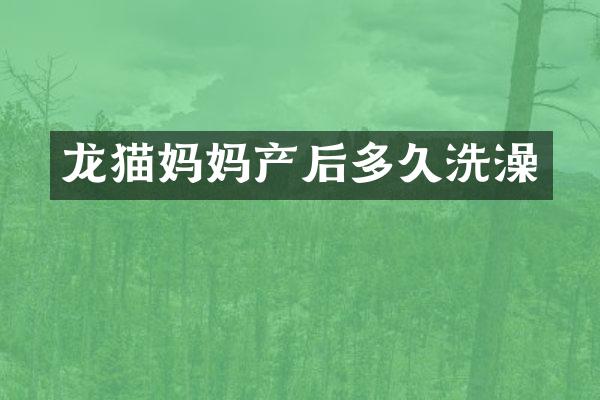 龙猫妈妈产后多久洗澡