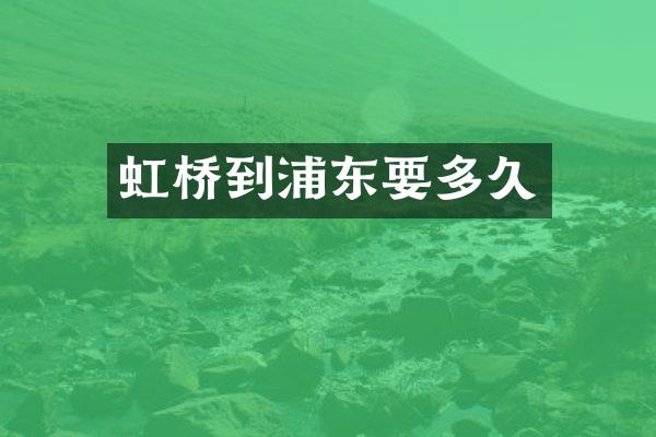 虹桥到浦东要多久