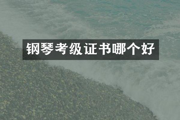 钢琴考级证书哪个好