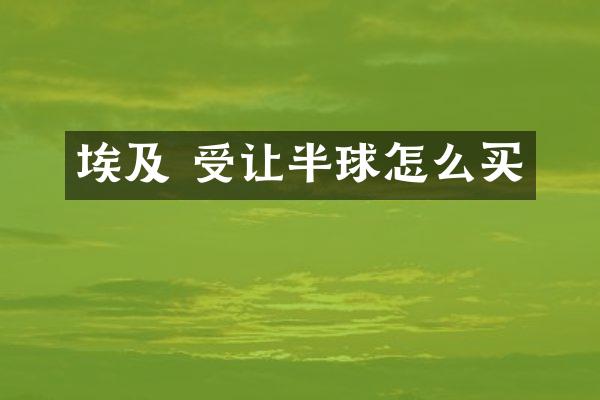 埃及 受让半球怎么买