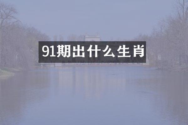 91期出什么生肖