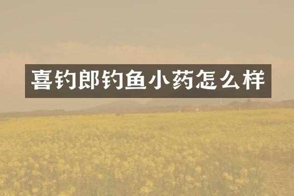 喜钓郎钓鱼小药怎么样