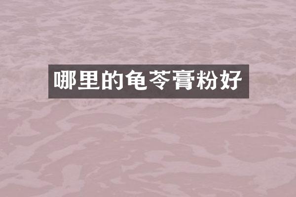 哪里的龟苓膏粉好