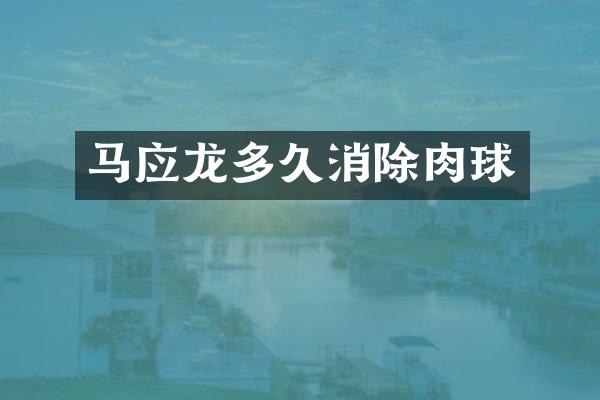 马应龙多久消除肉球