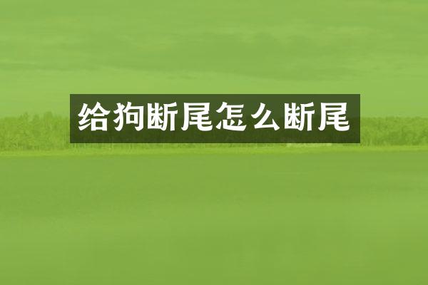给狗断尾怎么断尾