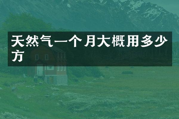 天然气一个月大概用多少方
