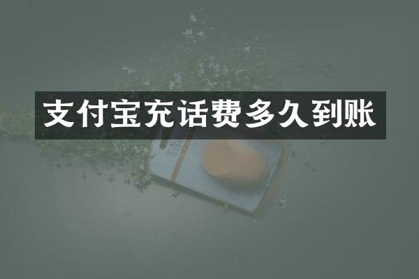 支付宝充话费多久到账