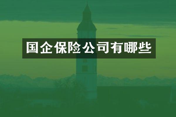 国企保险公司有哪些