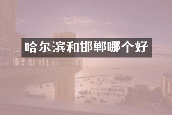 哈尔滨和邯郸哪个好