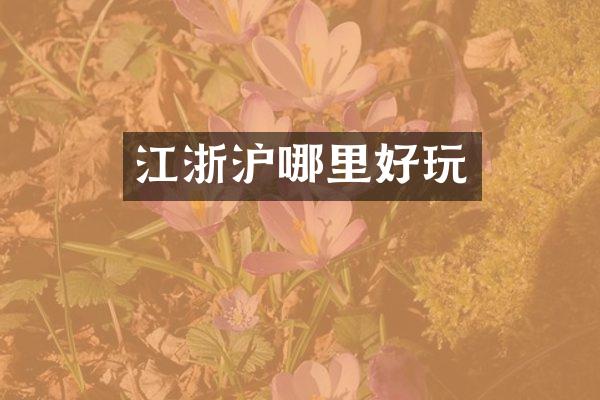 江浙沪哪里好玩