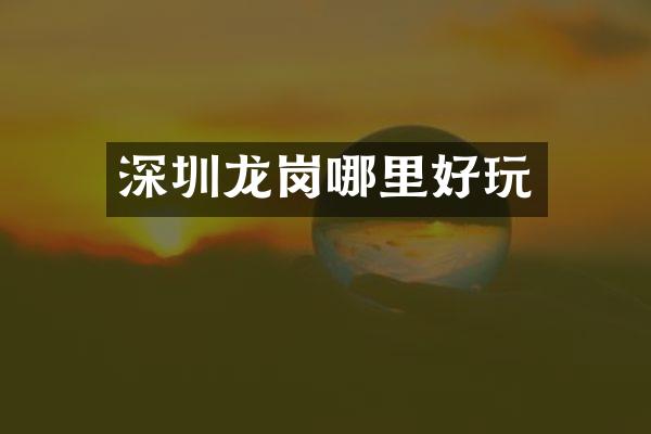 深圳龙岗哪里好玩