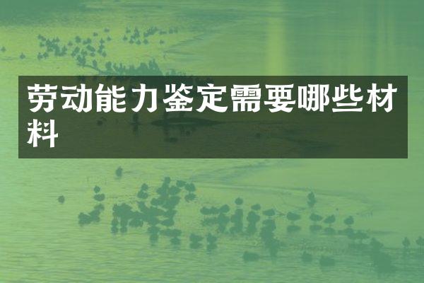 劳动能力鉴定需要哪些材料