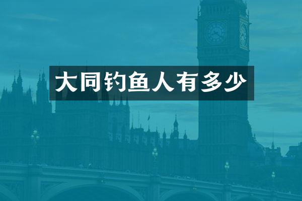 大同钓鱼人有多少