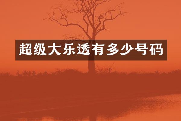 超级大有多少号码