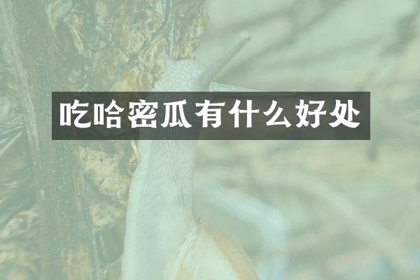 吃哈密瓜有什么好处