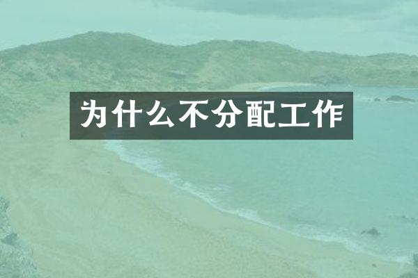 为什么不分配工作