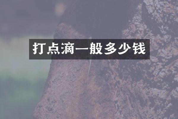 打点滴一般多少钱