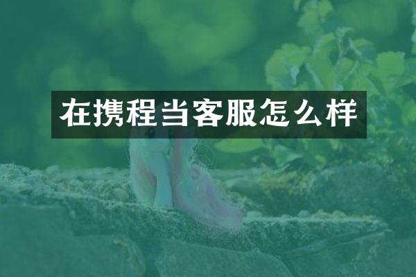 在携程当客服怎么样